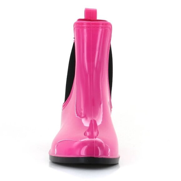 SEVEN7 Dover Rain Booties 10 Barbie Pink Rubber Waterproof Fall Winter Anti-Skid - Picture 5 of 7